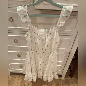 Janie & Jack FLAMINGO PALM RUFFLE DRESS SZ 16